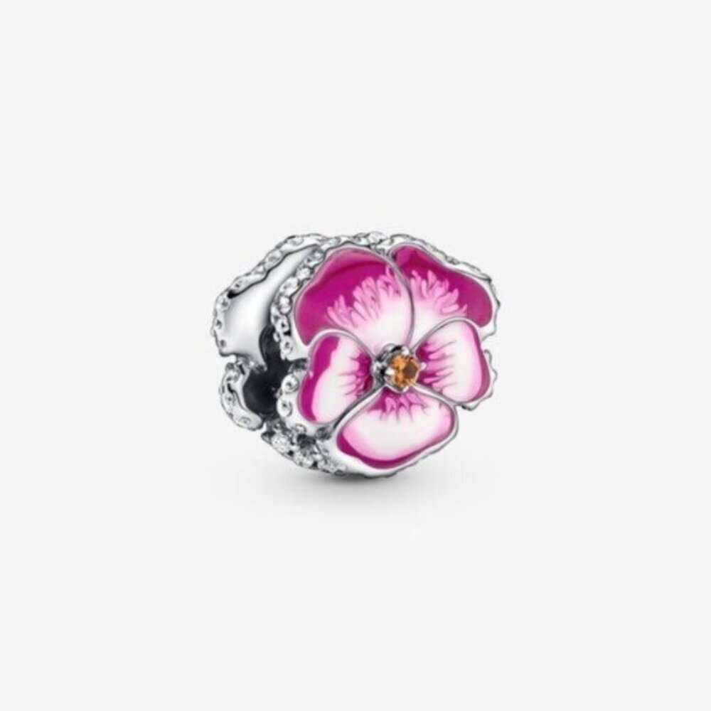 🌺Pandora Pink Pansy Flower Charm